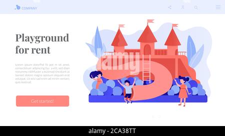 Landing Page für Kinder-Spielplatz-Konzept. Stock Vektor