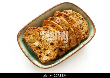 Knusprige Kekse mit Obst. Italienische Biscotti. Stockfoto