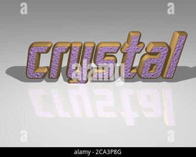 CRYSTAL 3D Text mit Licht Perspektive und Schattierungen illustriert, ein Bild ideal für reiche grafische Kontext. Hintergrund und Illustration Stockfoto