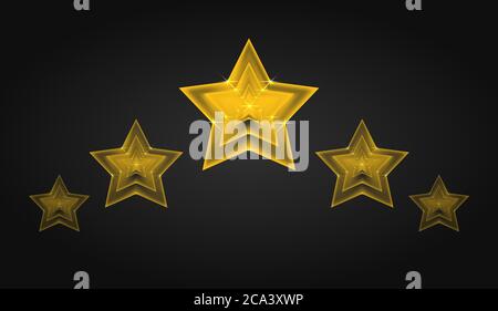 Set von Vektor transparente goldene Sterne mit Glitzer für Logos, Icons und Design-Elemente Ihrer Kreativität Stock Vektor