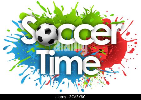 Time Soccer im Hintergrund Stockfoto