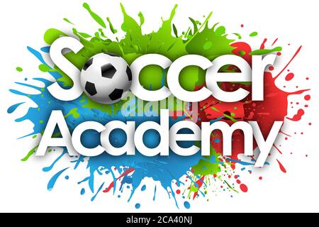 Soccer Academy im Hintergrund Stockfoto