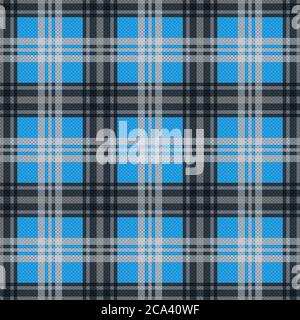 Tartan Scottish nahtlose Muster in blau und grau Farben, Textur für Flanellhemd, Plaid, Tischdecken, Kleidung, Decken und andere Textilien Stock Vektor