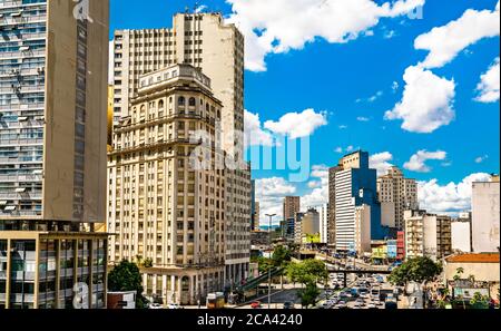 Gebäude in der Innenstadt von Sao Paulo, Brasilien Stockfoto
