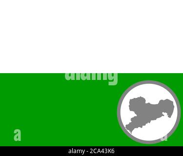 Flagge und Karte von Sachsen Stockfoto