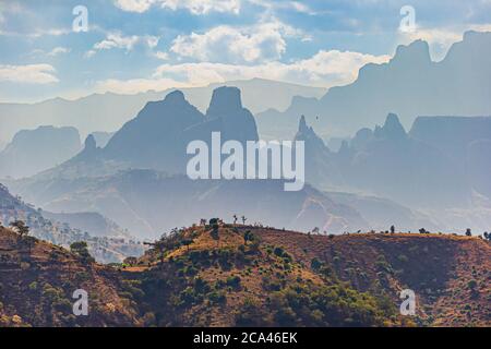 Atemberaubende Aussicht auf den Simien Mountains National Park, Äthiopien Stockfoto