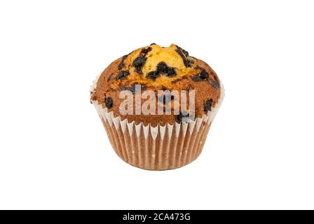 Blaubeer Muffin isoliert auf weißem Hintergrund. Stockfoto