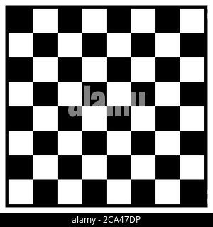 Schwarz-weißes Schachbrett. Schwarz-weiße Quadrate Zeichnung. Stockfoto