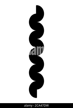 Minimalistische schwarze Kobra Illustration. Isolierte Schlangenzeichnung. Stockfoto