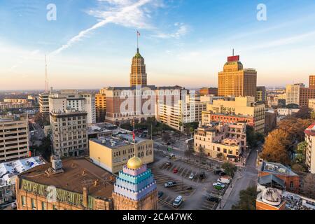 San Antonio, Texas, USA Skyline der Innenstadt am Morgen. Stockfoto