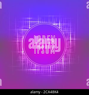 Schablone mit rundem Rahmen und Striche im Elektro-Stil. Die Vorlage für Banner, Flyer und Einladungen Stock Vektor