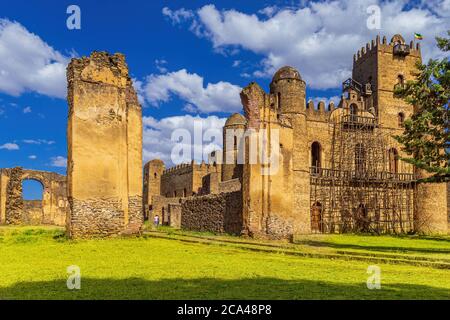 Königliches äthiopisches Schloss in Gondar, Äthiopien Stockfoto