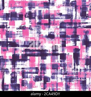 Abstrakte Grunge Kreuz geometrischen Formen zeitgenössische Kunst multicolor nahtlose Muster Hintergrund. Aquarell Hand gezeichnet bunte Pinselstriche Textur. Stockfoto