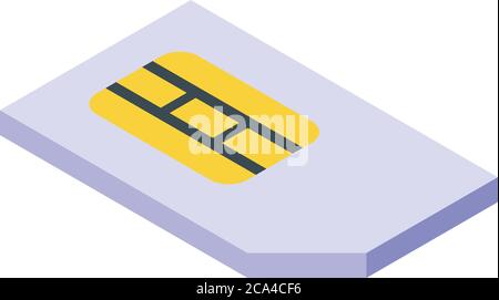 Symbol für persönliche sim-Karte, isometrischer Stil Stock Vektor