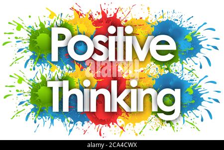 Positives Denken im Hintergrund von Splash Stockfoto