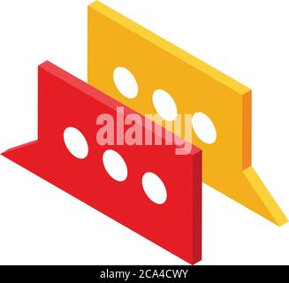 Chat Remote Access-Symbol, isometrischer Stil Stock Vektor