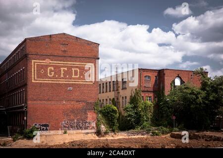 Historische Gebäude der ehemaligen Gasmotorenfabrik Deutz der Klöckner Humboldt Deutz AG auf deutz-muelheimer Straße im Stadtteil Mülheim, Colo Stockfoto