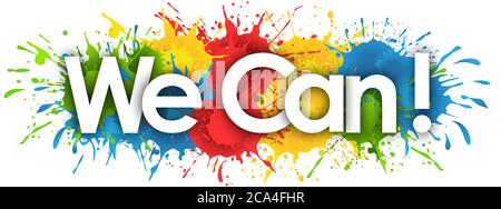 Wir können im Hintergrund von Splash Stockfoto