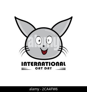 Internationales Cat Day-Symbol mit Text. CAT-Symbol. Vektor der Designvorlage Stock Vektor