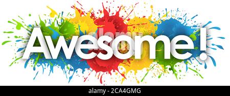 Genial in Splash Hintergrund Stockfoto