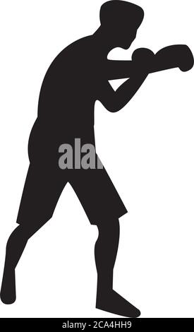 Athletic Mann üben Boxen Sport Silhouette Vektor Illustration Design Stock Vektor