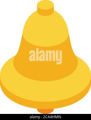 Authentifizierung Gold Glocke Symbol, isometrische Stil Stock Vektor