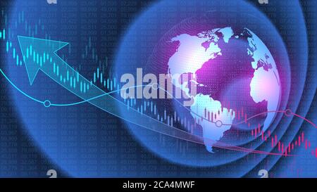Börsenhintergrund oder Forex Trading Business Graph Chart für Finanzinvestitionskonzept. Business-Präsentation für Ihr Design. Wirtschaftstrends Stock Vektor