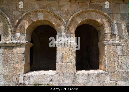 Mosarabische Kirche Ermita Santa Cecilia in Barriosuso in Kastilien und Leon, Spanien Stockfoto