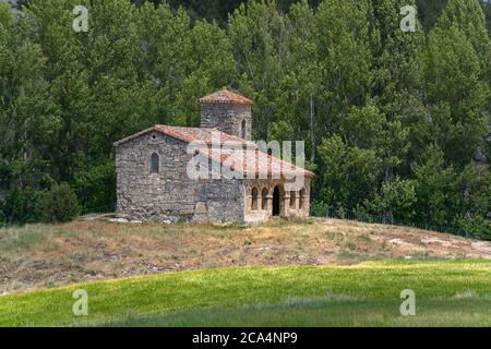 Mosarabische Kirche Ermita Santa Cecilia in Barriosuso in Kastilien und Leon, Spanien Stockfoto