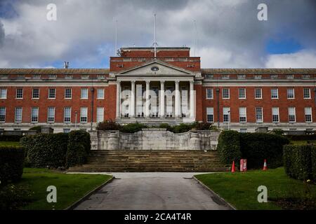 Chesterfield Stadtzentrum in Derbyshire Wahrzeichen Chesterfield Borough Council Rathaus auf Rose Hill Neo-georgischen Stil von Bradshaw Gass & Hop entworfen Stockfoto