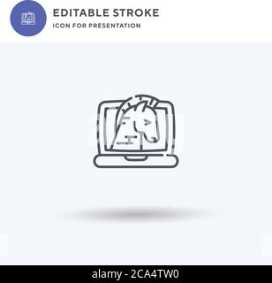 Trojan Icon Vektor, gefüllt flache Zeichen, solide Piktogramm isoliert auf weiß, Logo-Illustration. Trojansymbol für die Präsentation. Stock Vektor