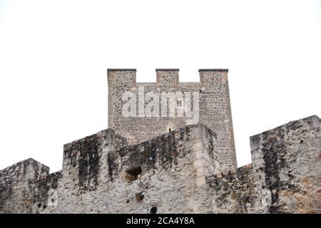 Schloss in Celje, Slowenien, isoliert o weiß. Stockfoto