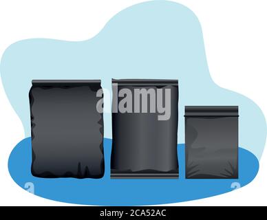 Set Packtaschen Produkte Symbole Vektor Illustration Design Stock Vektor