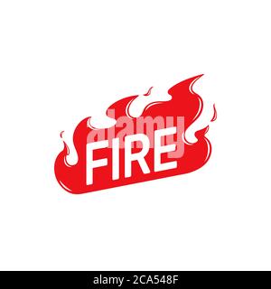 Symbol „Feuervektor“. Design-Vektor-Vorlage für Fire Flame Logo. Isoliert auf weißem Hintergrund Stock Vektor