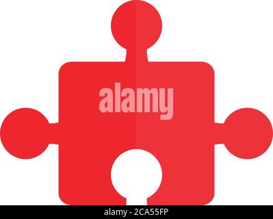 Cartoon rot Puzzle Puzzle Spielzeug Objekt für kleine Kinder zu spielen, flache Stil Symbol Vektor Illustration Stock Vektor
