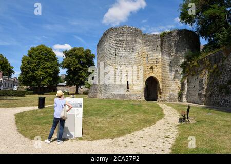 Frankreich, Aisne, Laon, die Wälle von Laon, befestigte Anlage, die die Oberstadt, Soissons Tor geschützt Stockfoto