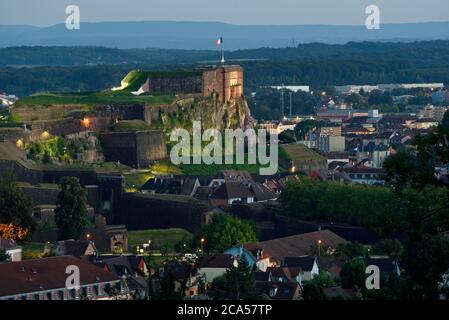 Frankreich, Territoire de Belfort, Belfort, Zitadelle, Burg, der Löwe vom Miotte-Turm Stockfoto