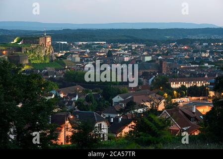 Frankreich, Territoire de Belfort, Belfort, Zitadelle, Burg, der Löwe vom Miotte-Turm Stockfoto