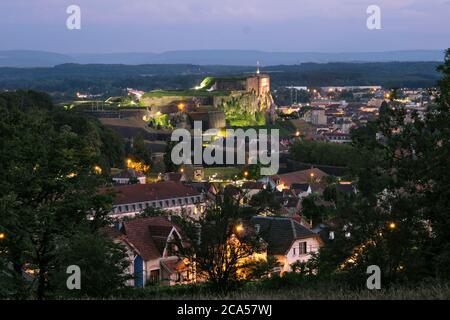 Frankreich, Territoire de Belfort, Belfort, Zitadelle, Burg, der Löwe vom Miotte-Turm Stockfoto