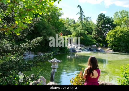 Frankreich, Cote d'Or, Dijon, Suzon Park, japanischer Garten Stockfoto