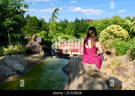Frankreich, Cote d'Or, Dijon, Suzon Park, japanischer Garten Stockfoto
