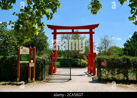 Frankreich, Cote d'Or, Dijon, Suzon Park, japanischer Garten Stockfoto