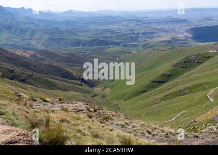 Panorama auf der Sentinel Peak Wanderung, Royal Natal National Park, KwaZulu-Natal, Südafrika Stockfoto