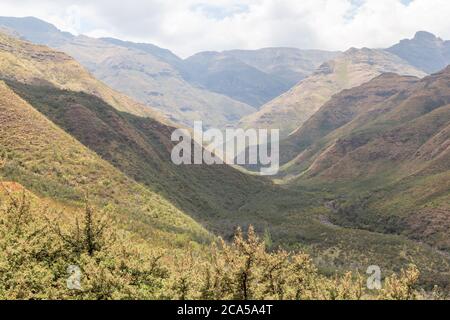 Panorama auf der Sentinel Peak Wanderung, Royal Natal National Park, KwaZulu-Natal, Südafrika Stockfoto