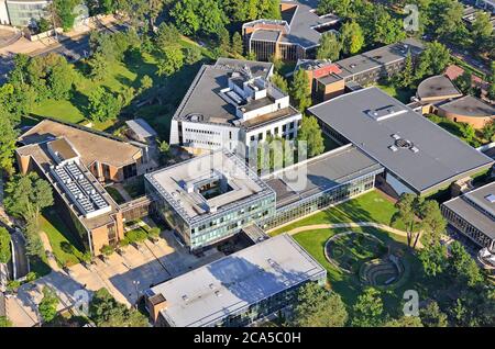 Frankreich, seine et Marne, Fontainebleau, Campus,die Business School for the World INSEAD (Luftaufnahme) Stockfoto