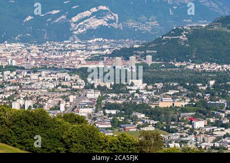 Frankreich, Isere, Umgebung von Grenoble, Panoramablick von Venon, Blick über Grenoble Stockfoto