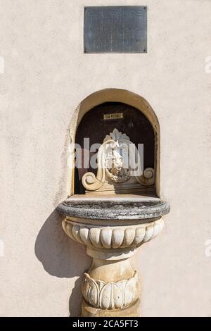 Frankreich, Isere, Gresivaudan Tal, Lumbin Dorf am Fuße des Chartreuse Massivs, Brunnen Stockfoto
