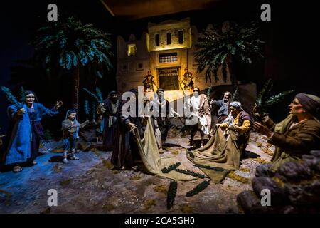 Italien, Venetien, Padua, Basilika des heiligen Antonius, Miniaturmodelle zum Leben Jesu, Palmsonntag, triumphaler Eintritt Jesu in Jerusalem Stockfoto