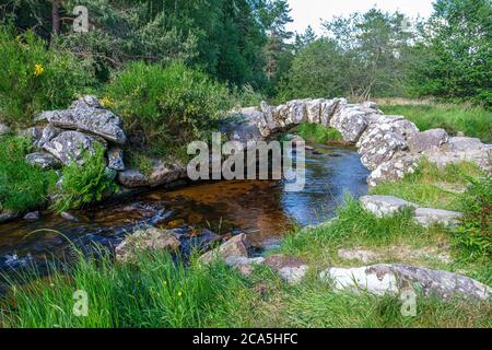 Frankreich, Creuse, Limousin, Parc Naturel Regional de Millevaches (Millevaches Regional Natural Park), Gentioux Pigerolles, Senoueix romanische Brücke o Stockfoto