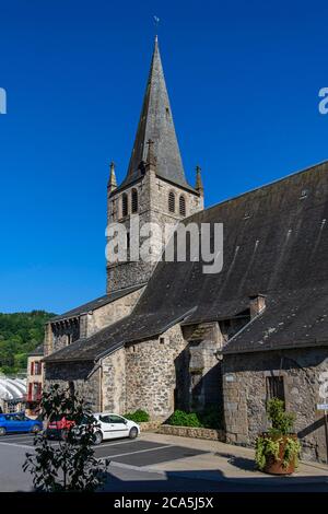 Frankreich, Correze, Bort-les-Orgues, Saint Germain Kirche, Dordogne Tal Stockfoto